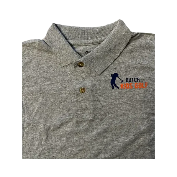 Grijze kinder polo DGK inzoom