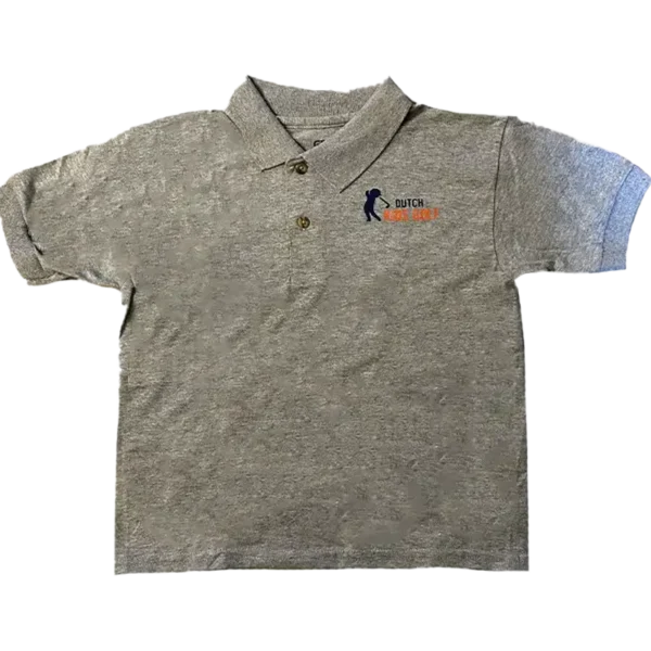 Grijze kinder polo DKG voorzijde