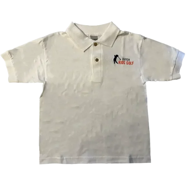 witte kinder polo DKG voorkant